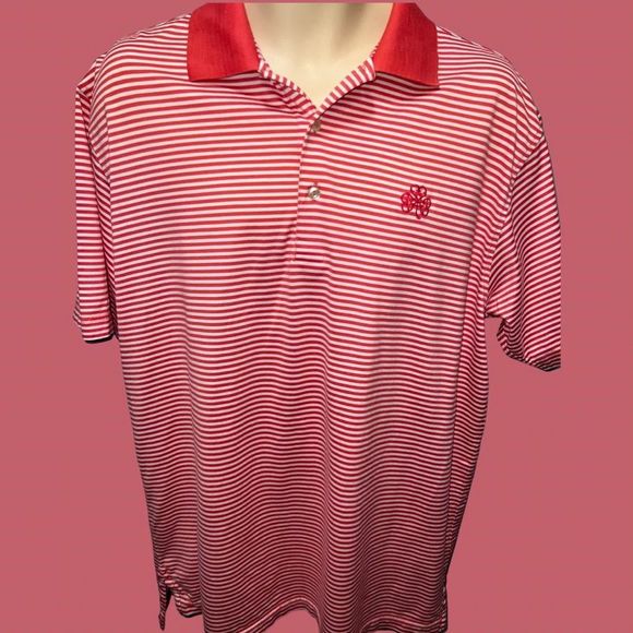 Peter Millar Erin Hills Red Stripe Golf Polo Size Large - Picture 2 of 5